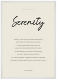 Serenity Word of Intention Framed print A1 (59.4 x 84.1 cm) White frame Linen paper