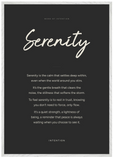 Serenity Word of Intention Framed print 70x100 cm / 28x40″ White frame Carbon paper