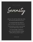 Serenity Word of Intention Framed print 30x40 cm / 12x16″ White frame Carbon paper
