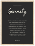 Serenity Word of Intention Framed print 30x40 cm / 12x16″ Wood frame Carbon paper