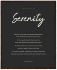 Serenity Word of Intention Framed print 40x50 cm / 16x20″ Dark wood frame Carbon paper