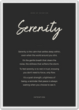 Serenity Word of Intention Framed print A2 (42 x 59.4 cm) White frame Carbon paper