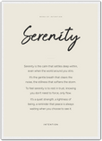 Serenity Word of Intention Framed print A2 (42 x 59.4 cm) White frame Linen paper