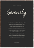 Serenity Word of Intention Framed print A1 (59.4 x 84.1 cm) Dark wood frame Carbon paper