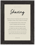 Sharing Word of Intention Framed print A3 (29.7 x 42 cm) Black frame Linen paper