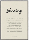 Sharing Word of Intention Framed print A1 (59.4 x 84.1 cm) Black frame Linen paper