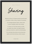 Sharing Word of Intention Framed print 21x29.7 cm / 8x12" Black frame Linen paper