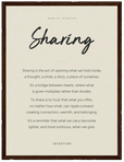 Sharing Word of Intention Framed print 30x40 cm / 12x16″ Dark wood frame Linen paper