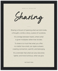 Sharing Word of Intention Framed print 40x50 cm / 16x20″ Black frame Linen paper