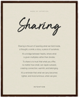 Sharing Word of Intention Framed print 40x50 cm / 16x20″ Dark wood frame Linen paper