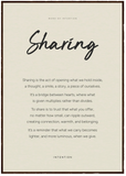 Sharing Word of Intention Framed print 70x100 cm / 28x40″ Dark wood frame Linen paper
