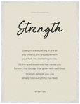 Strength Word of Intention Framed print 60x80 cm / 24x32″ White frame Linen paper