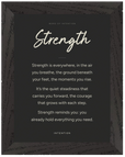 Strength Word of Intention Framed print 60x80 cm / 24x32″ Black frame Carbon paper
