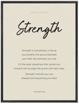 Strength Word of Intention Framed print 60x80 cm / 24x32″ Black frame Linen paper