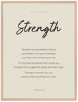 Strength Word of Intention Framed print 60x80 cm / 24x32″ Wood frame Linen paper