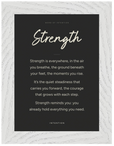 Strength Word of Intention Framed print 13x18 cm / 5x7″ White frame Carbon paper