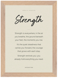 Strength Word of Intention Framed print 21x29.7 cm / 8x12" Wood frame Linen paper