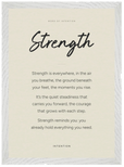 Strength Word of Intention Framed print A3 (29.7 x 42 cm) White frame Linen paper