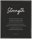 Strength Word of Intention Framed print 40x50 cm / 16x20″ Black frame Carbon paper
