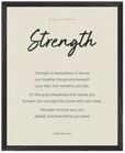 Strength Word of Intention Framed print 40x50 cm / 16x20″ Black frame Linen paper
