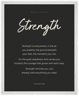 Strength Word of Intention Framed print 40x50 cm / 16x20″ White frame Carbon paper