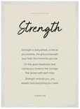 Strength Word of Intention Framed print A2 (42 x 59.4 cm) White frame Linen paper