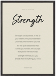 Strength Word of Intention Framed print 50x70 cm / 20x28″ Black frame Linen paper