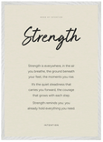 Strength Word of Intention Framed print 50x70 cm / 20x28″ White frame Linen paper