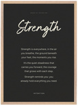 Strength Word of Intention Framed print 50x70 cm / 20x28″ Wood frame Carbon paper