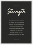 Strength Word of Intention Framed print A1 (59.4 x 84.1 cm) White frame Carbon paper