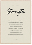 Strength Word of Intention Framed print A1 (59.4 x 84.1 cm) Wood frame Linen paper