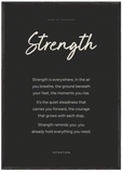 Strength Word of Intention Framed print 70x100 cm / 28x40″ Black frame Carbon paper