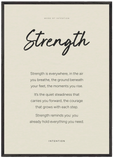 Strength Word of Intention Framed print 70x100 cm / 28x40″ Black frame Linen paper