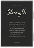 Strength Word of Intention Framed print 70x100 cm / 28x40″ White frame Carbon paper