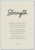 Strength Word of Intention Framed print 70x100 cm / 28x40″ White frame Linen paper