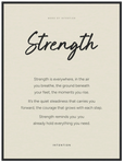 Strength Word of Intention Framed print 60x80 cm / 24x32″ Black frame Linen paper