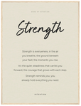 Strength Word of Intention Framed print 60x80 cm / 24x32″ Wood frame Linen paper