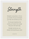 Strength Word of Intention Framed print 13x18 cm / 5x7″ White frame Linen paper