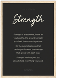 Strength Word of Intention Framed print A3 (29.7 x 42 cm) Wood frame Carbon paper