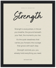 Strength Word of Intention Framed print 40x50 cm / 16x20″ Black frame Linen paper