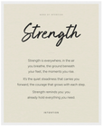 Strength Word of Intention Framed print 40x50 cm / 16x20″ White frame Linen paper