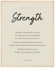 Strength Word of Intention Framed print 40x50 cm / 16x20″ Wood frame Linen paper