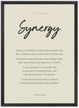 Synergy Word of Intention Framed print 21x29.7 cm / 8x12" Black frame Linen paper