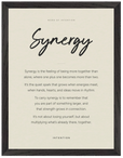Synergy Word of Intention Framed print 30x40 cm / 12x16″ Black frame Linen paper