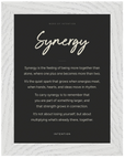 Synergy Word of Intention Framed print 30x40 cm / 12x16″ White frame Carbon paper