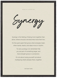 Synergy Word of Intention Framed print 50x70 cm / 20x28″ Black frame Linen paper