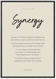 Synergy Word of Intention Framed print 70x100 cm / 28x40″ Black frame Linen paper