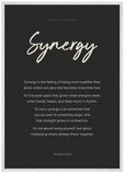 Synergy Word of Intention Framed print 70x100 cm / 28x40″ White frame Carbon paper