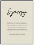 Synergy Word of Intention Framed print 60x80 cm / 24x32″ Black frame Linen paper