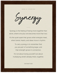 Synergy Word of Intention Framed print 60x80 cm / 24x32″ Dark wood frame Linen paper